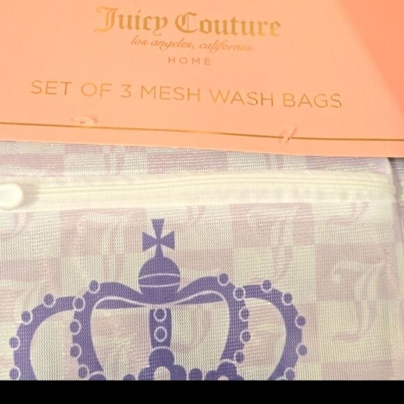 Juicy Couture J Crown Logo Set if 3 Mesh Wash Bags - Picture 7 of 7